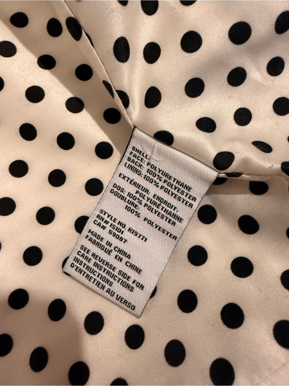 Kate Spade New York Blue Hooded Rain Jacket Polka Dot Lining XS - Picture 4 of 9